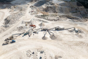 At the main production area of its Georgetown, Texas, location, McCar Companies operates a 1600 Eagle Crusher, a Cedarapids LJ-TSV horizontal screener, a Powerscreen Warrior 1800 and a Powerscreen Chieftain 2100X, as well as MGL Engineering conveyors. Photo: Molson Group