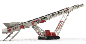 Telestack's new TCL 2031 tracked mounted conveyor is suitable for applications ranging from 1,650 tph to 2,750 tph. Photo: Telestack