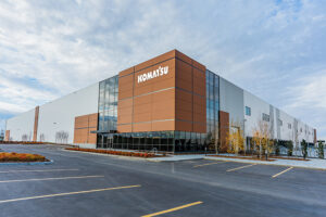 Komatsu’s full-service distribution center in Edmonton, Alberta, is set to open in early 2026. (Photo: Komatsu)