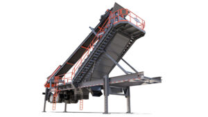 Built to make spec from challenging feed, Superior Industries says its new Independence high-frequency screen plant pairs a multi-slope 6-ft. × 20-ft. two-deck design with a vibrating feedbox. (Photo: Superior Industries)