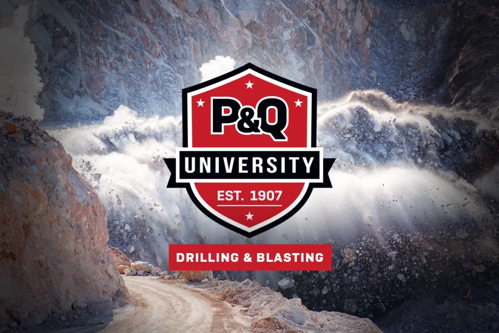 Photo of a controlled quarry blast