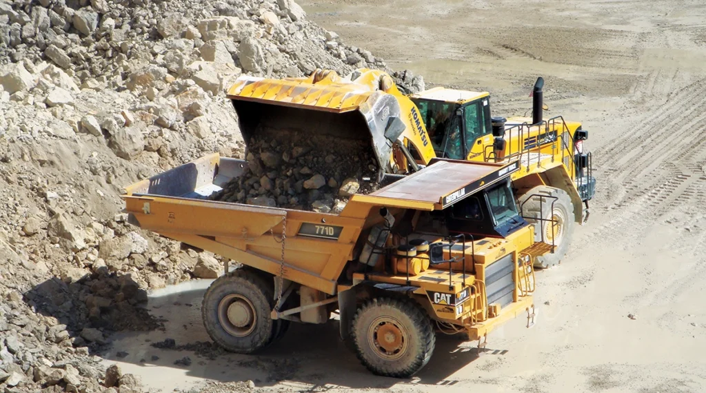 Photo of a haul truck being loaded