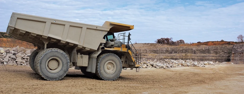Photo of a truck on a haul road