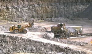 Crushed stone is mined, loaded and processed, with most operations shipping product no more than 20 to 25 miles to local markets.