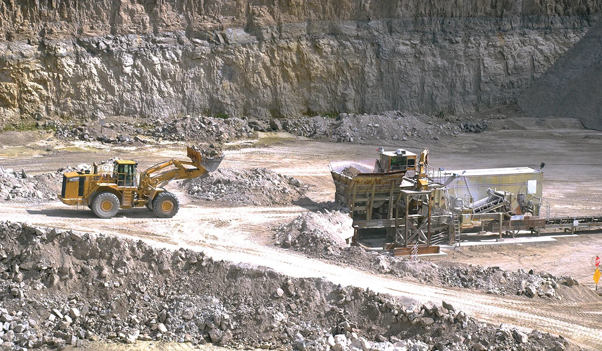Crushed stone is mined, loaded and processed, with most operations shipping product no more than 20 to 25 miles to local markets.