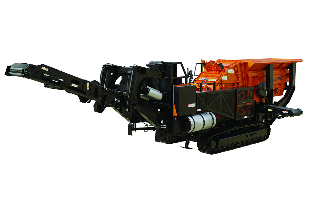 The TalonTrax is a dual-power plant that can be powered by the onboard diesel engine or switched to external power from a genset or line power. (Photo: Eagle Crusher)