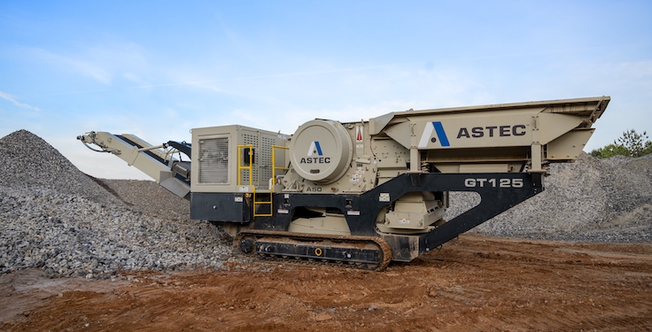 Astec's new A50 jaw crusher, the first in the company's new A-series jaw crusher line, will be on display at ConExpo-Con/Ag 2026. (Photo: Astec)