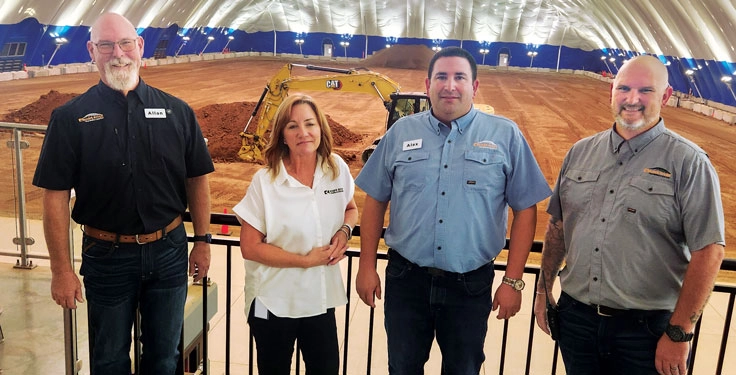 From left: Allan Nichols, Kris Latimer, Alex Reyes and Mike Glazier gave P&Q a tour of the Knife River Training Center and grounds last September. (Photo: P&Q Staff)