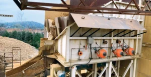 Air cannons mounted on a hopper wall are designed to break up material buildup before it becomes a problem. (Photo: Martin Engineering)