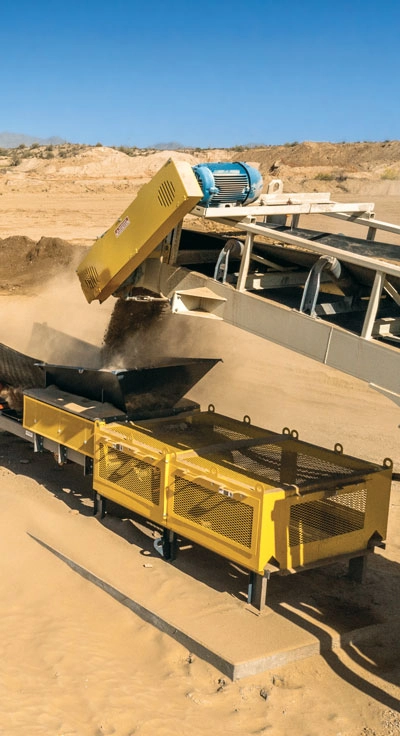 A skirting system with a stilling box is a good starting point for dust control. (Photo: Superior)