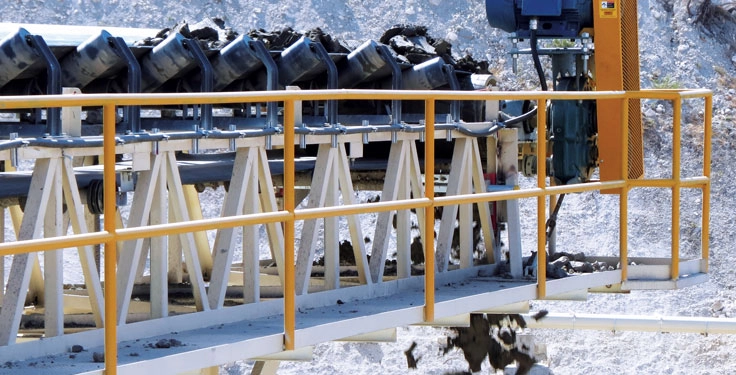 A conveyor drive assembly and supporting components play a key role in improving safety, efficiency and reliability in aggregate conveying systems. (Photo: Douglas Manufacturing Co.)