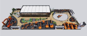 The Hitachi Construction Machinery exhibit in the Festival Grounds will span 30,000 sq. ft. at ConExpo-Con/Agg. (Photo: Hitachi)