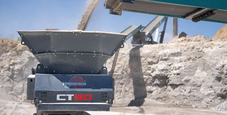 Five CT80 stackers keep material moving at the operation. (Photo: Molson Group)
