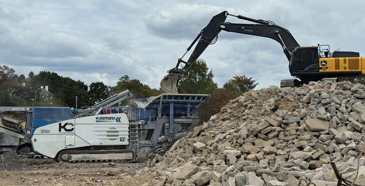 Production totals have steadily increased for Keystone Crushing, growing from a few small jobs in 2022 and 2023 to nearly 70,000 tons in 2024 – and up to several hundred thousand tons in 2025. (Photo: P&Q Staff)