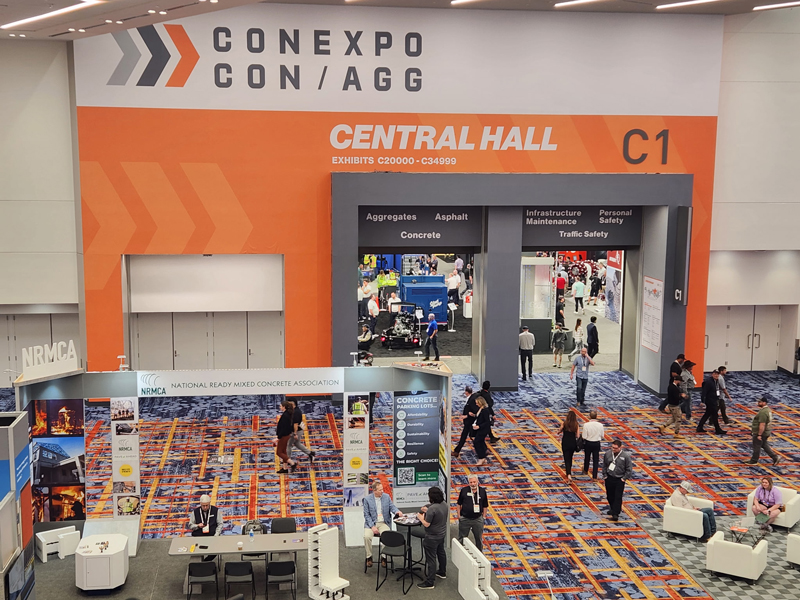  An aerial view of the Las Vegas Convention Center's Grand Lobby looking into Central Hall on Wednesday (Day 2) of ConExpo-Con/Agg. (Photo: P&Q Staff)