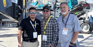 From left: Alex Cacabelos, regional sales manager at Marco, a sister company of ProStack; Sy Harrison, owner of Sync Aggregate; and Paul Jeo, sales specialist at Sync Aggregate. (Photo: ProStack)