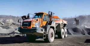Benevento Companies tasks its articulated haulers with everything from developing new quarry benches to moving raw feed to plants. (Photo: Develon)