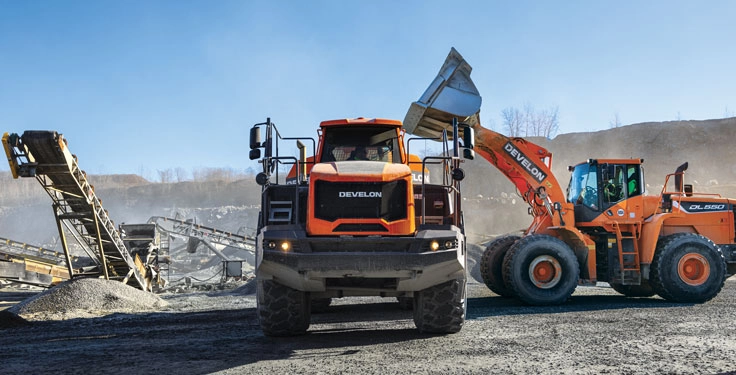 The Transparent Bucket feature from Develon is one wheel loader detail Benevento Companies especially values. (Photo: Develon)