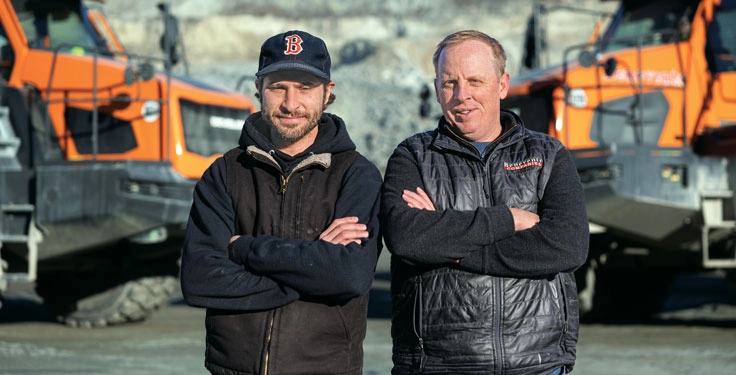 COO Johnny Benevento (left) and Tim Allard, general manager of the Benevento sand and stone division, represent part of the current leadership at Benevento Companies. (Photo: Develon)