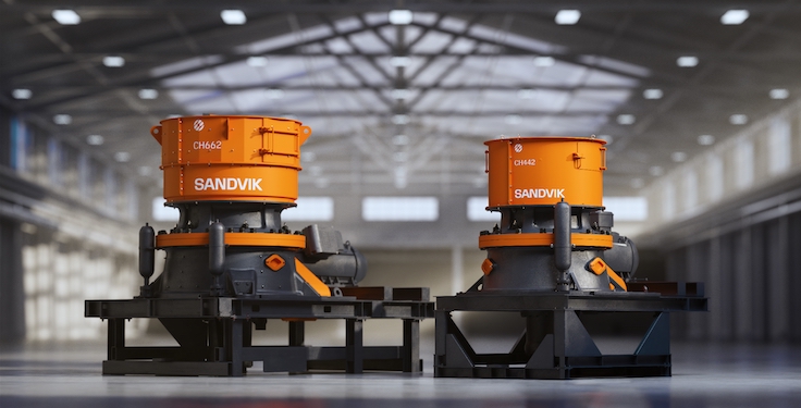 Sandvik launched the CH442 and CH662 cone crushers, the latest evolution of the CH400 and CH600 series. (Photo: Sandvik)