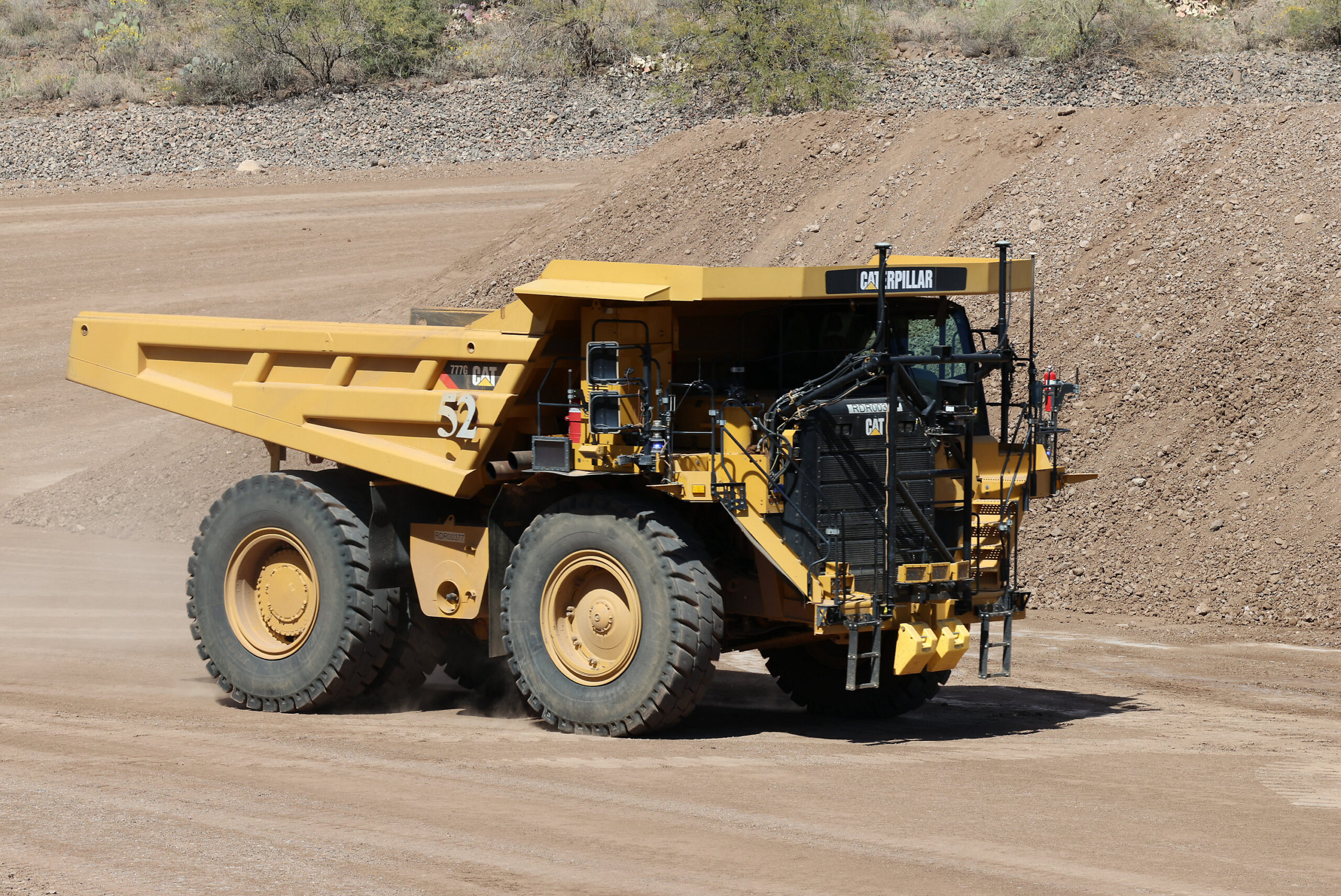Carmeuse’s Drummond Island quarry will outfit its fleet of Caterpillar 777 haul trucks with Cat MineStar Command for hauling. (Photo: Caterpillar)